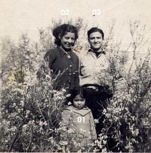 HUGUETTE 1950 AUX GENETS AVEC PAPA MAMAN 1950